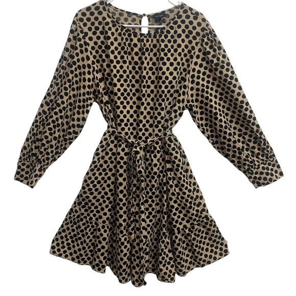 Who What Wear Polka Dot Linen Blend Plus Size Balloon Sleeve Tiered Boho Dress - Picture 1 of 10